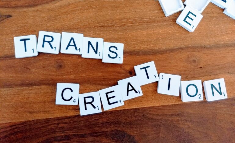 letters forming the word transcreation